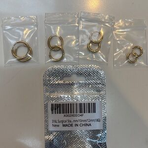 Gold Hoop Earrings Set